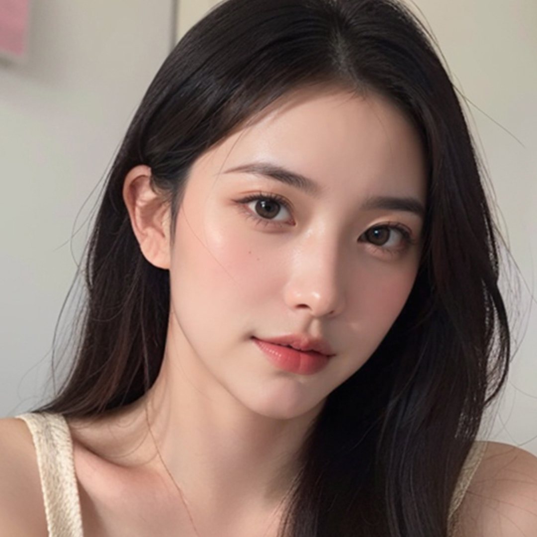 이마성형 — 긴 생머리 여성 모델